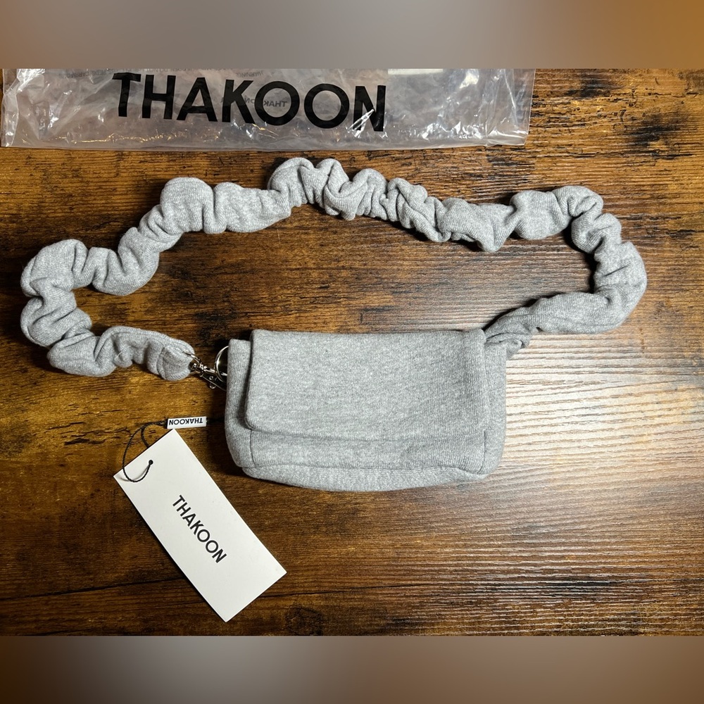Thakoon heather gray sweatshirt fanny pack